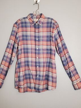 Faherty Men’s Medium The All Time Shirt Plaid Autumn Plaid Brushed Flannel Blue